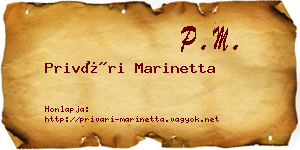 Privári Marinetta névjegykártya